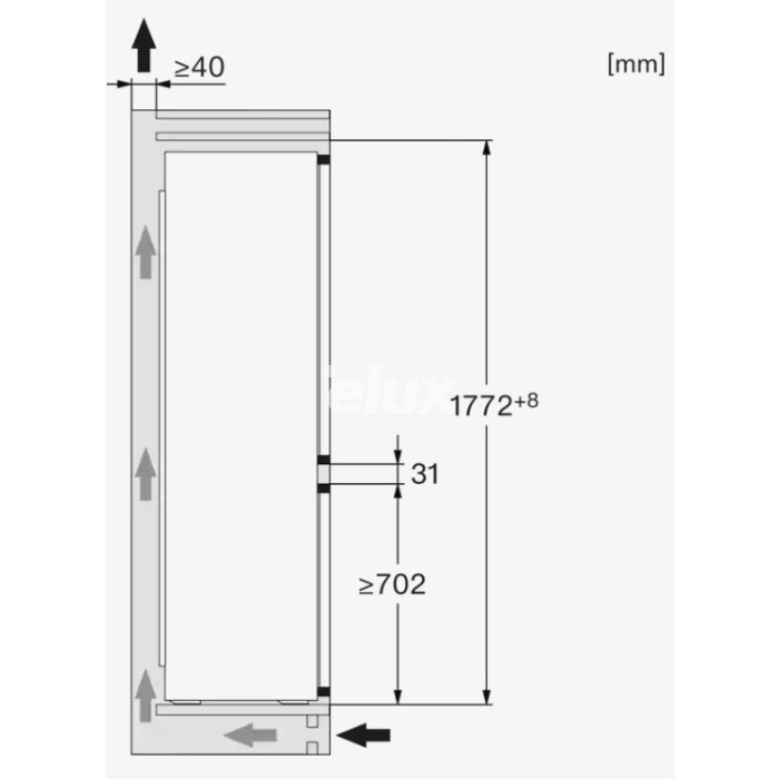 Külmik Miele KDN 7714 E, integreeritav, 177 cm, 184/76 l, NoFrost, 35 dB, valge