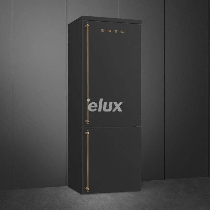 Külmik Smeg Colonial, 195 cm, 344/137 l, 36 dB, elektrooniline juhtimine, NoForst, parem, antratsiit/messing