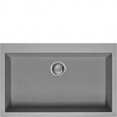 Valamu Smeg Quadra, 79 cm, pealt paigaldatav, käsitsi, graniit, titaan