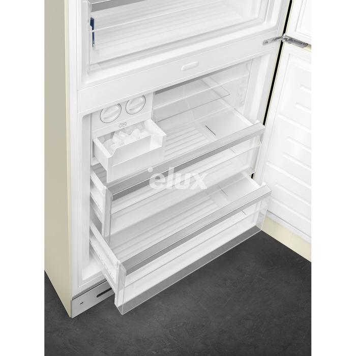 Külmik Smeg, 50-ndate stiil, 205 cm, 344/137 l, 37 dB, puutetundlik juhtimine, NoFrost, kreem