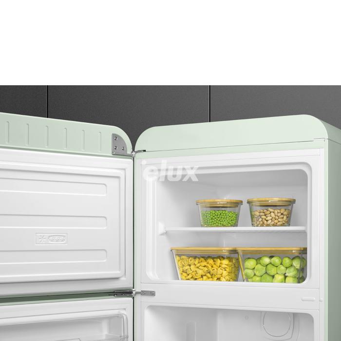 Külmik Smeg, 50-ndate stiil, 172 cm, 222/72 l, 34 dB, mehaaniline, vasak, pastellroheline