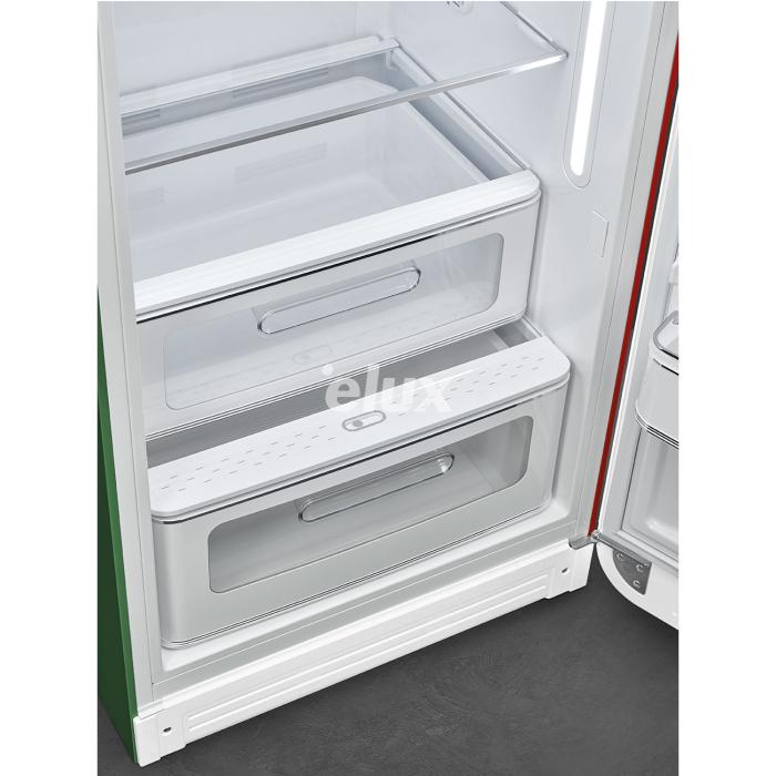 Külmik Smeg, 50-ndate stiil, 153 cm, 244/26 l, 35 dB, mehaaniline juhtimine, Itaalia trikoloor