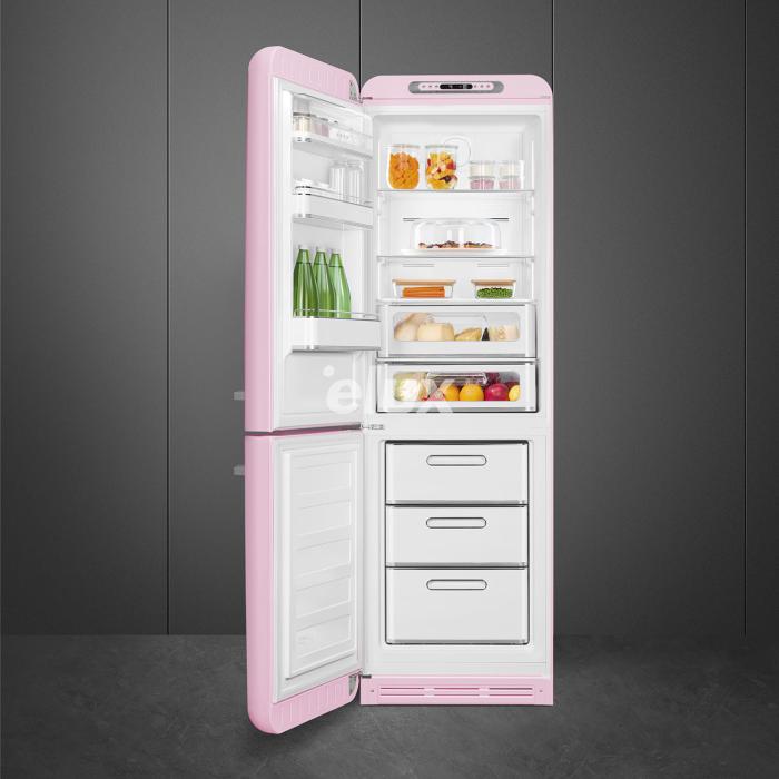 Külmik Smeg, 50-ndate stiil, NoFrost, 196 cm, 234/97 l, 35 dB, elektrooniline juhtimine, pastellroosa