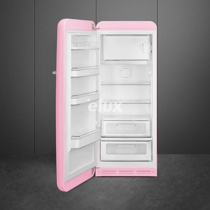 Külmik Smeg, 50-ndate stiil, 153 cm, 244/26 l, 35 dB, mehaaniline juhtimine, pastellroosa