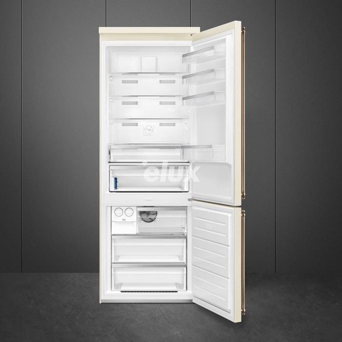 Külmik Smeg Colonial, 195 cm, 344/137 l, 41 dB, elektrooniline juhtimine, parem, kreem/messing