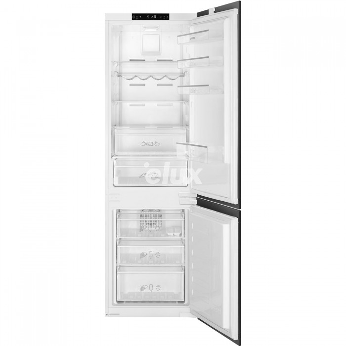 Külmik Smeg, integreeritav, 178 cm, 185/69 l, 38 dB, puutetundlik juhtimine, Total NoFrost, valge