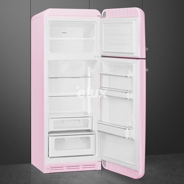 Külmik Smeg, 50-ndate stiil, 172 cm, 222/72 l, 34 dB, parem, mehaaniline juhtimine, pastellroosa