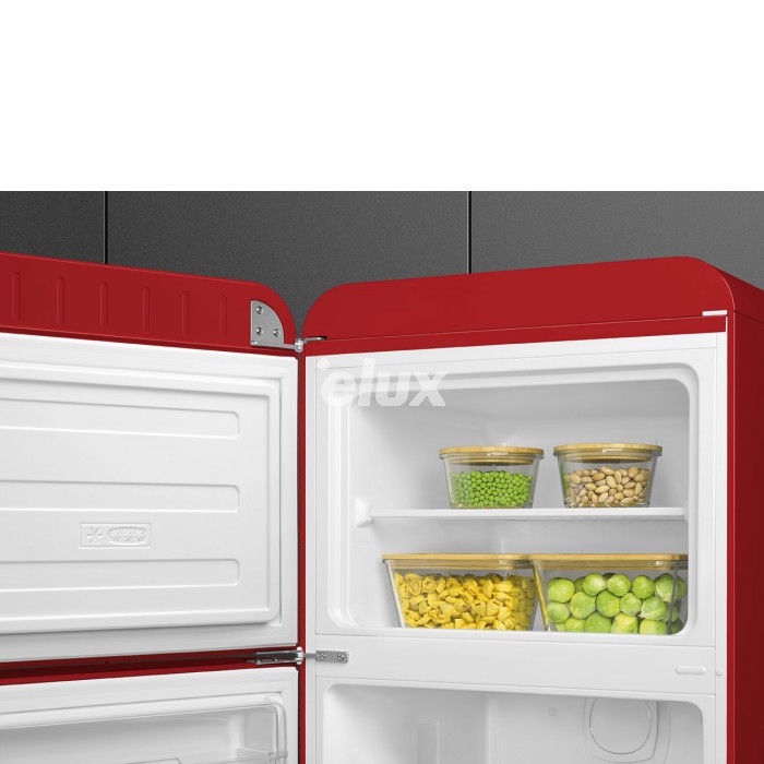 Külmik Smeg, 50-ndate stiil, 172 cm, 222/72 l, 37 dB, mehaaniline, vasak, punane