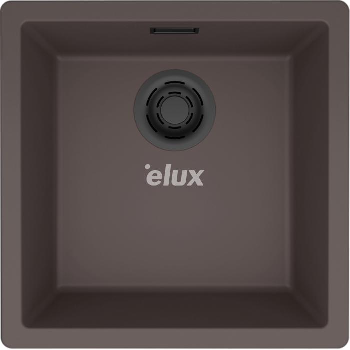 Стиральный порошок Sink Elleci Zen-F 102 Élite черный, встраиваемый, ручной, Keratek, цвет K87 шоколадный.