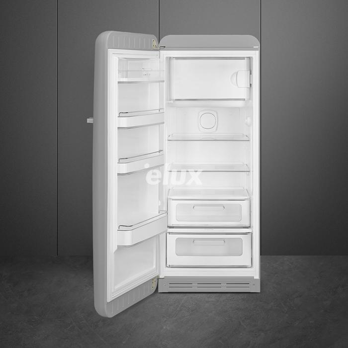 Külmik Smeg, 50-ndate stiil, 153 cm, 244/26 l, 35 dB, mehaaniline juhtimine, hõbedane