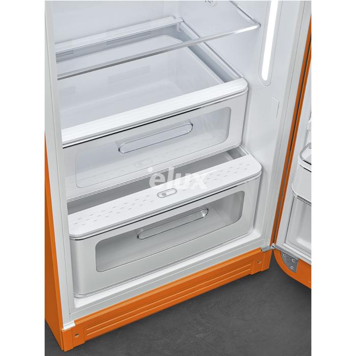 Külmik Smeg, 50-ndate stiil, 153 cm, 244/26 l, 35 dB, mehaaniline juhtimine, oranž