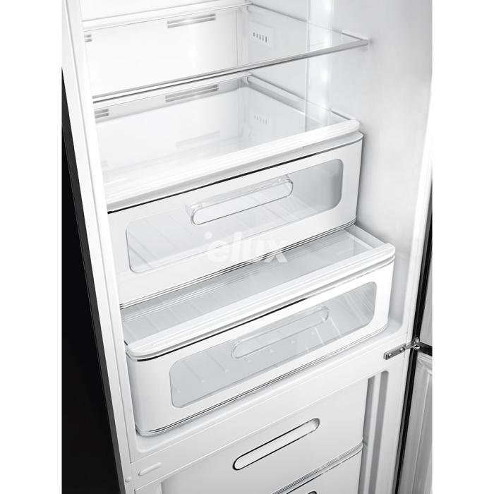 Külmik Smeg, 50-ndate stiil, NoFrost, 196,8 cm, 234/97 l, 35 dB, elektrooniline juhtimine, must