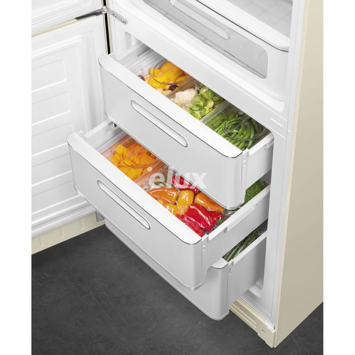 Külmik Smeg, 50-ndate stiil, NoFrost, 196 cm,  234/97 l, 35 dB, elektrooniline juhtimine, kreem