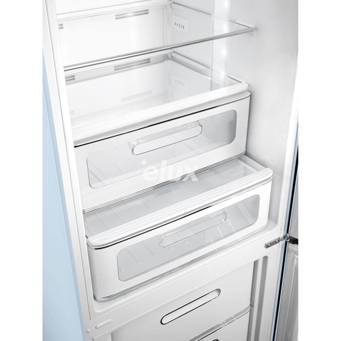 Külmik Smeg, 50-ndate stiil, NoFrost, 196 cm, 234/97 l, 35 dB, elektrooniline juhtimine, pastellsinine, pastellsinine