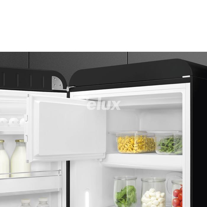 Külmik Smeg, 50-ndate stiil, 153 cm, 244/26 l, 35 dB, mehaaniline juhtimine, must
