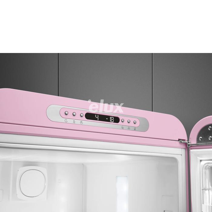 Külmik Smeg, 50-ndate stiil, 196 cm, 234/97 l, 35 dB, elektrooniline juhtimine, NoFrost, pastellroosa