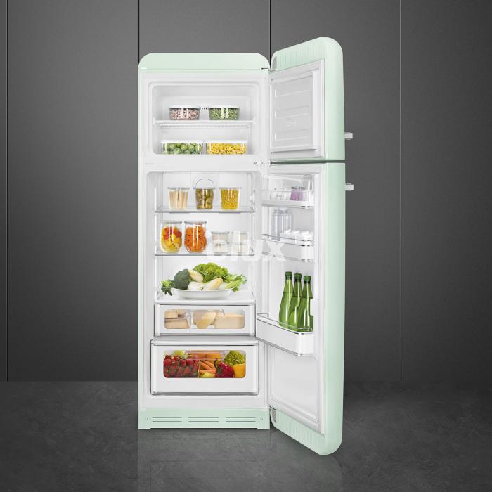 Külmik Smeg, 50-ndate stiil, 172 cm, 222/72 l, 34 dB, mehaaniline juhtimine, pastellroheline