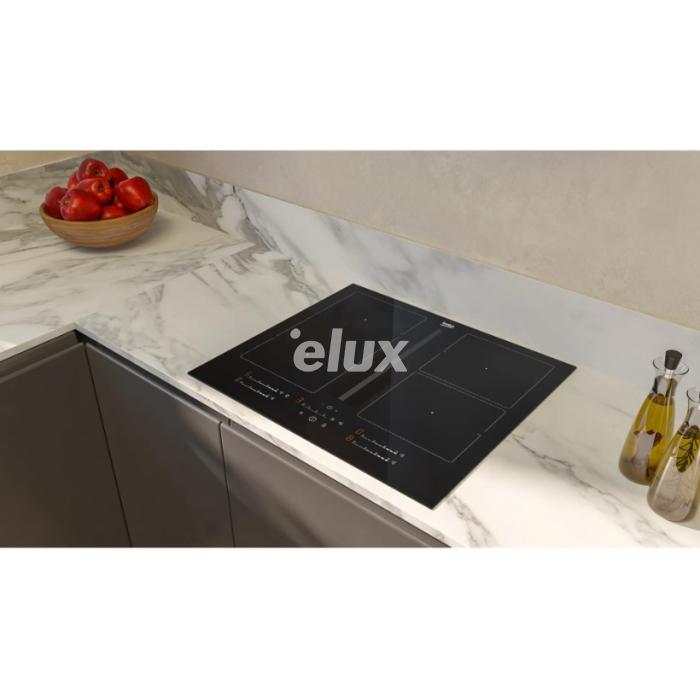 Õhupuhastiga pliidiplaat Beko, 4 x induktsioon, 60 cm, 620 m3/h, must