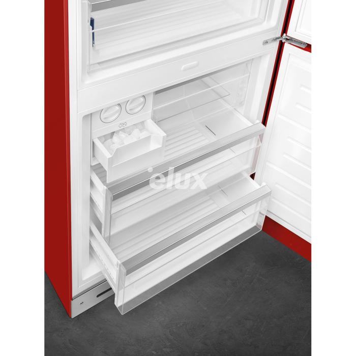 Külmik Smeg, 50-ndate stiil, 205 cm, 344/137 l, 37 dB, puutetundlik juhtimine, NoFrost, punane