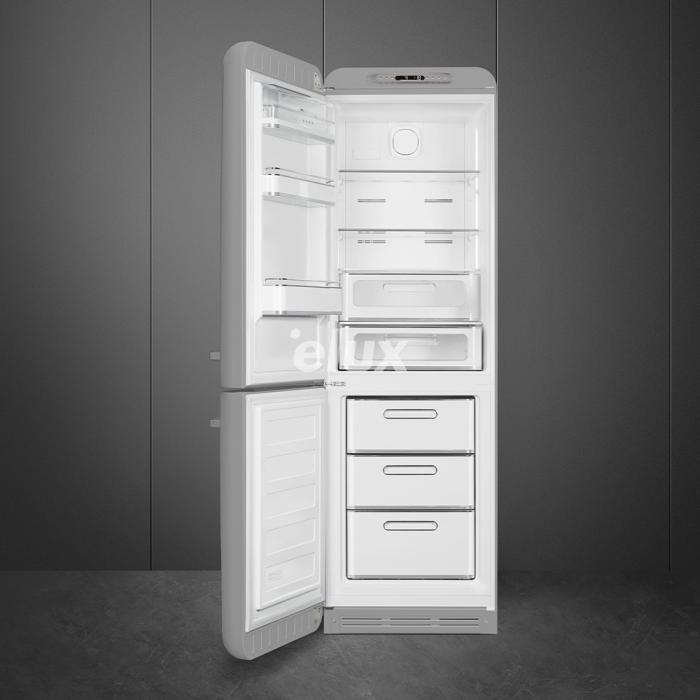 Külmik Smeg, 50-ndate stiil, NoFrost, 196 cm, 234/97 l, 35 dB, elektrooniline juhtimine, hõbedane