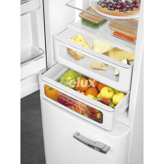 Külmik Smeg, 50-ndate stiil, NoFrost, 196 cm, 234/97 l, 35 dB, elektrooniline juhtimine, valge