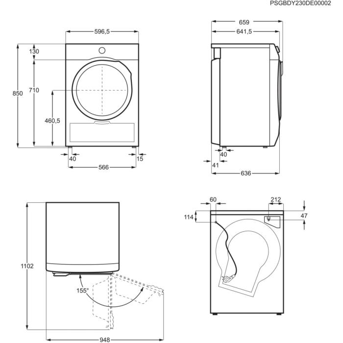 Kuivati Electrolux soojuspumbaga, 8 kg, inverter, valge