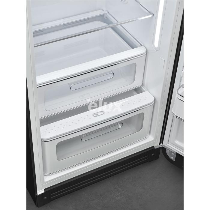Külmik Smeg, 50-ndate stiil, 153 cm, 244/26 l, 35 dB, mehaaniline juhtimine, matt must tahvel