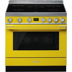 Induktsioonpliit Smeg, Portofino, 5 x induktsioon, elektriahi, 90 cm, pürolüüs, kollane
