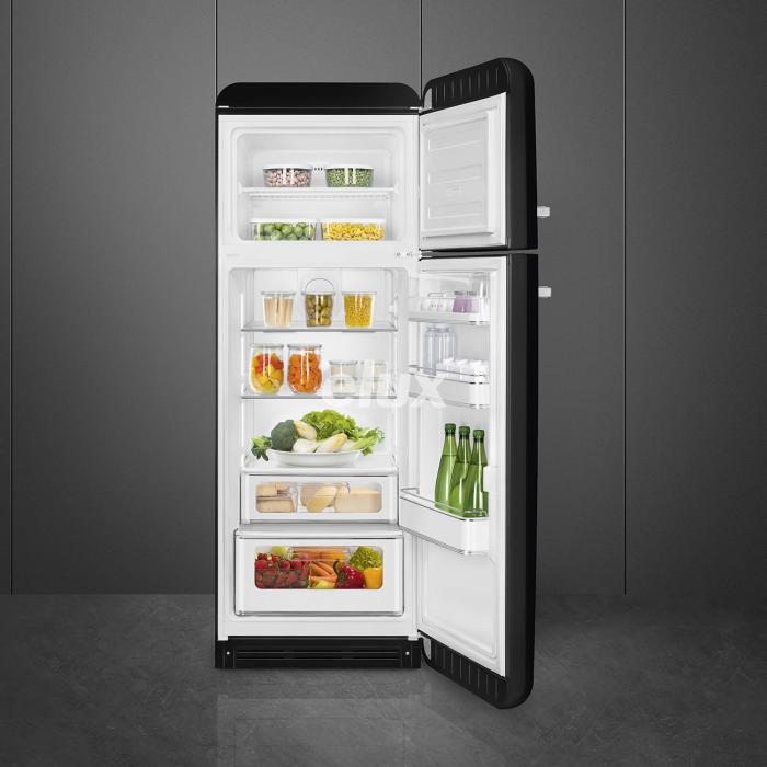 Külmik Smeg, 50-ndate stiil, 172 cm, 222/72 l, 34 dB, mehaaniline, parem, must