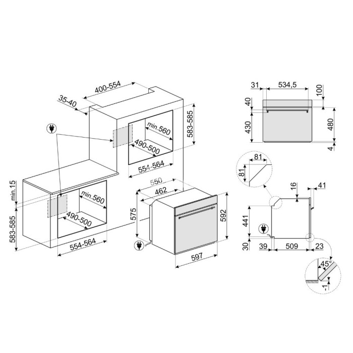 Ahi Smeg Classic, A+, 68 l, pürolüüs, auruprogramm, rv teras