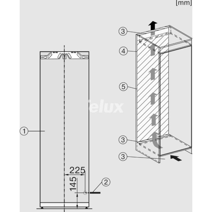 Jahekapp Miele K 7747 C, integreeritav, 177 cm, 32 dB, 294 l, valge