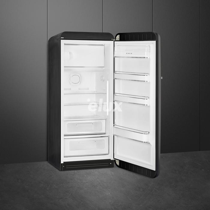 Külmik Smeg, 50-ndate stiil, 153 cm, 244/26 l, 35 dB, mehaaniline juhtimine, matt must tahvel