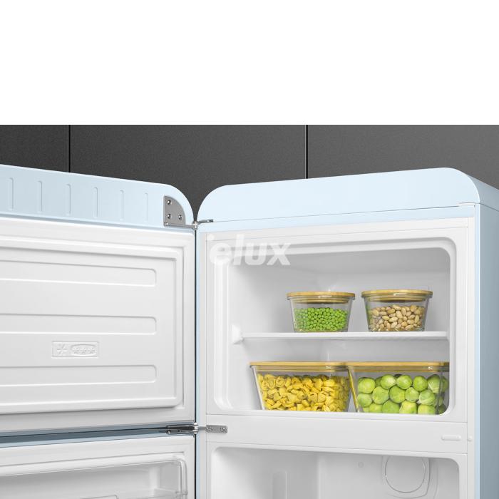 Külmik Smeg, 50-ndate stiil, 172 cm, 222/72 l, 34 dB, mehaaniline, vasak, pastellsinine
