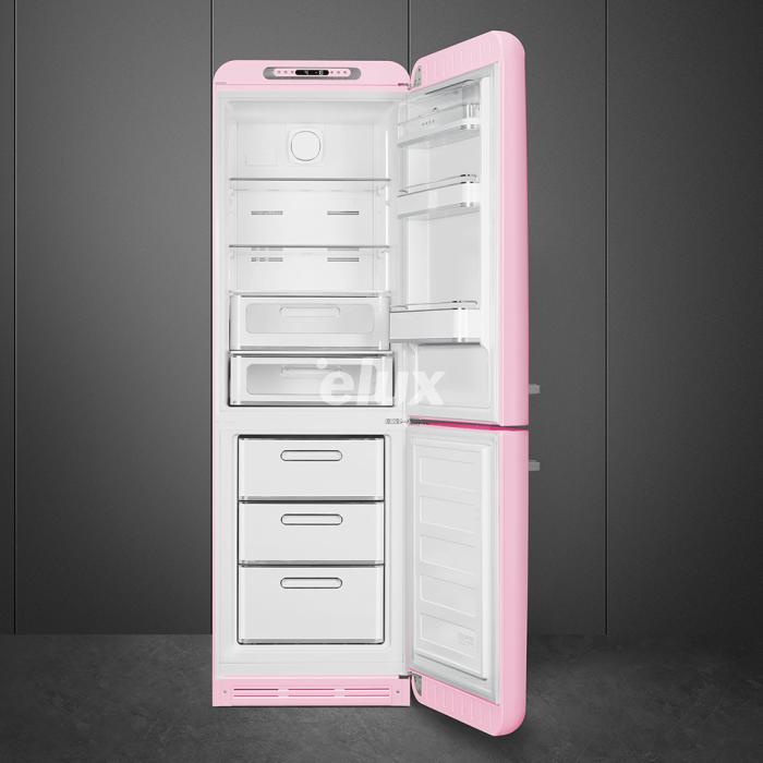 Külmik Smeg, 50-ndate stiil, 196 cm, 234/97 l, 35 dB, elektrooniline juhtimine, NoFrost, pastellroosa