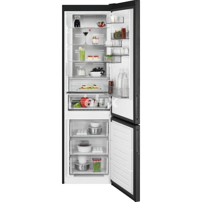 Külmik AEG, 201 cm, 266/101 l, 38 dB, puutetundlik, FrostFree, must rv teras