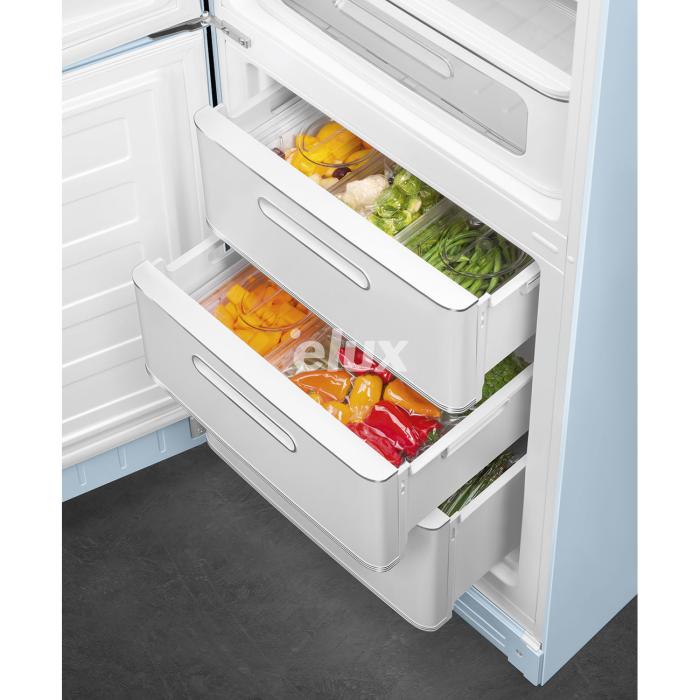 Külmik Smeg, 50-ndate stiil, NoFrost, 196 cm, 234/97 l, 35 dB, elektrooniline juhtimine, pastellsinine