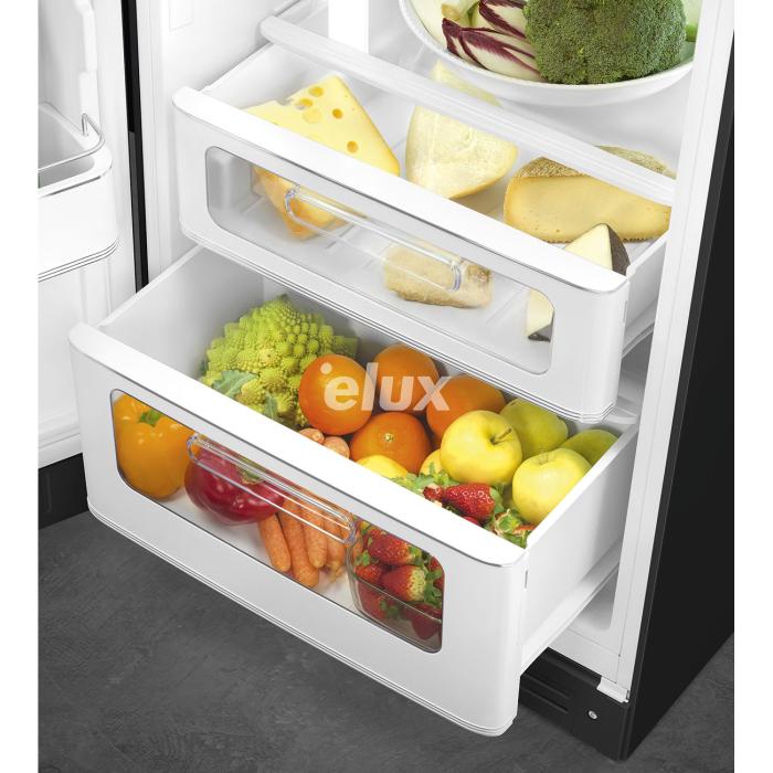 Külmik Smeg, 50-ndate stiil, 172 cm, 222/72 l, 34 dB, mehaaniline, vasak, must