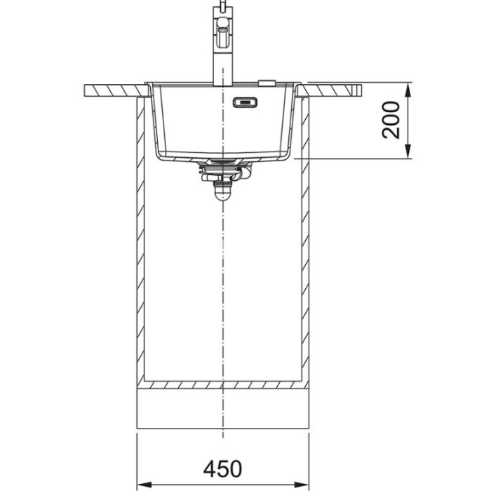 Valamu Franke Maris MRG 610-37 A , fragranit, matt must