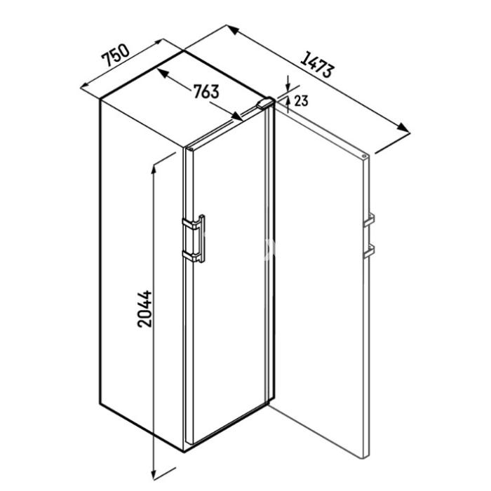 Veinikülmik Liebherr GrandCru, 204,4 cm, 324 pudelit, 38 dB, must