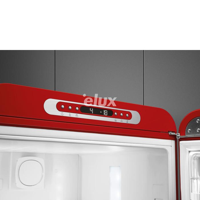 Külmik Smeg, 50-ndate stiil, 196 cm, 234/97 l, 35 dB, elektrooniline juhtimine, NoFrost, punane