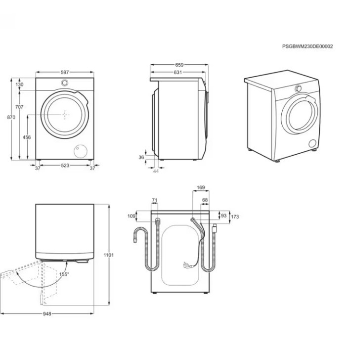 Pesumasin-kuivati AEG, 10/6 kg, 1600p/min, valge, soojuspump, invertermootor