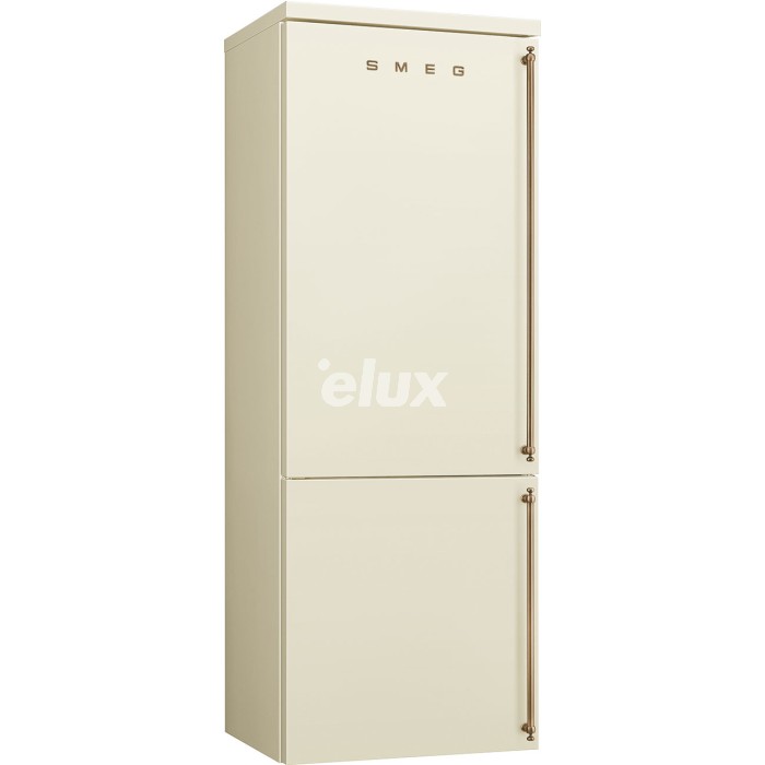 Külmik Smeg Colonial, 195 cm, 344/137 l, 41 dB, elektrooniline juhtimine, vasak, kreem/messing
