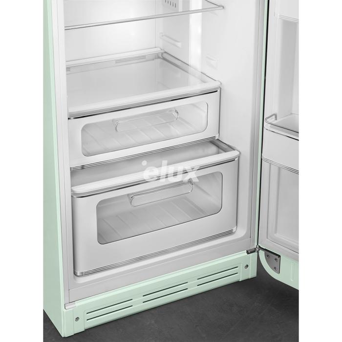 Külmik Smeg, 50-ndate stiil, 172 cm, 222/72 l, 34 dB, mehaaniline juhtimine, pastellroheline