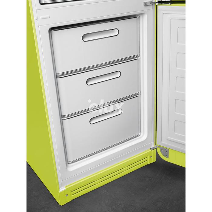 Külmik Smeg, 50-ndate stiil, 196 cm, 234/97 l, 35 dB, elektrooniline juhtimine, laimiroheline, NoFrost