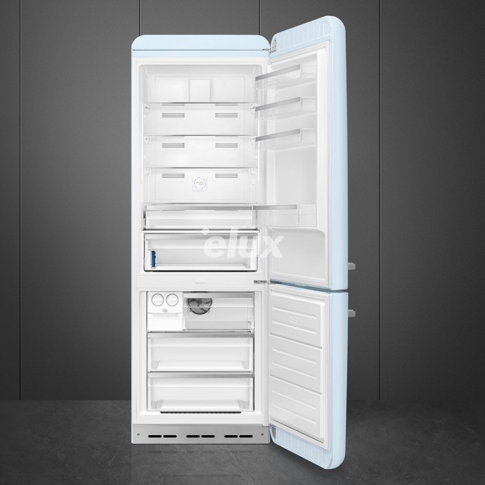Külmik Smeg, 50-ndate stiil, 205 cm, 344/137 l, 42 dB, puutetundlik juhtimine, NoFrost, pastellsinine, parem