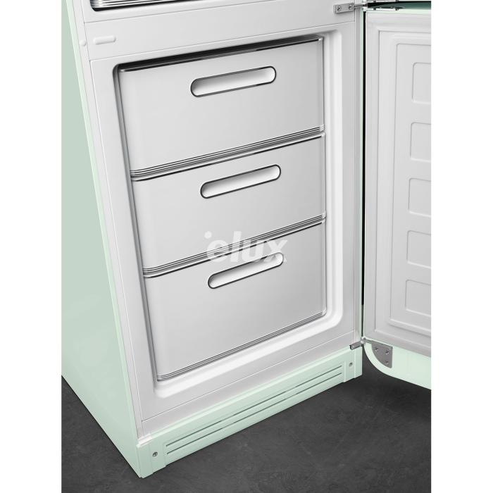Külmik Smeg, 50-ndate stiil, NoFrost, 196 cm, 234/97 l, 35 dB, elektrooniline juhtimine, pastellroheline