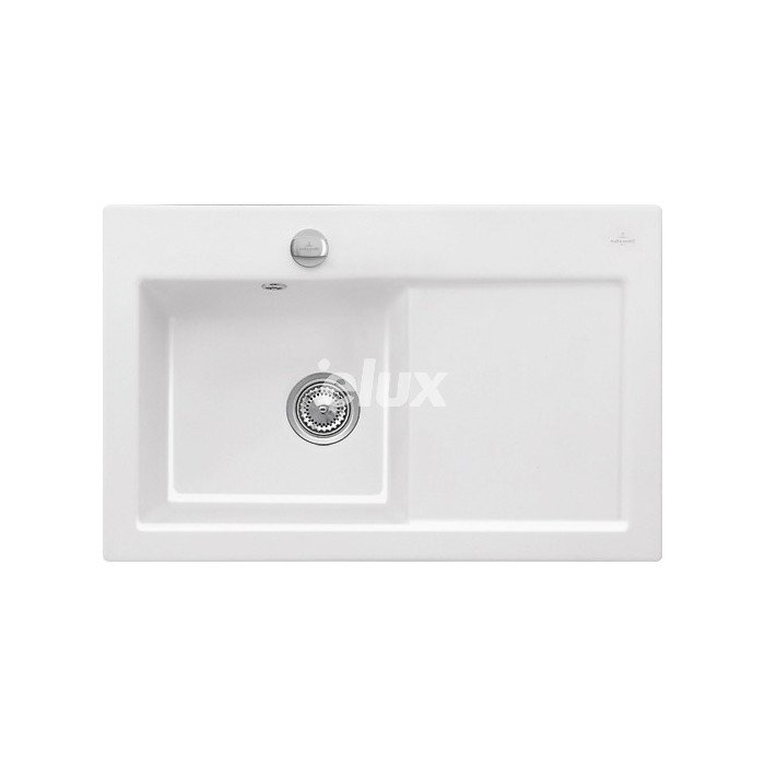 Valamu Villeroy&Boch, Subway 45 Flat, 75 cm, tasapaigaldatav, nupuga, keraamiline, Alpivalge