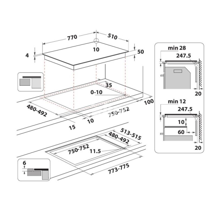 Pliidiplaat Whirlpool, 4 x induktsioon, flexi tsoon, 6 SenseLive, 77 cm, must