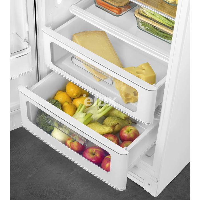 Külmik Smeg, 50-ndate stiil, 153 cm, 244/26 l, 35 dB, mehaaniline juhtimine, valge