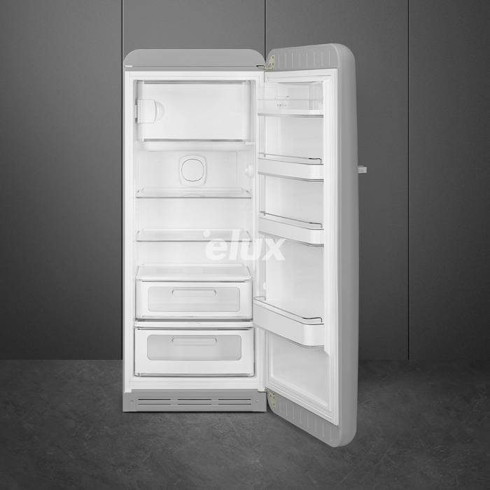 Külmik Smeg, 50-ndate stiil, 153 cm, 244/26 l, 35 dB, mehaaniline juhtimine, hõbedane